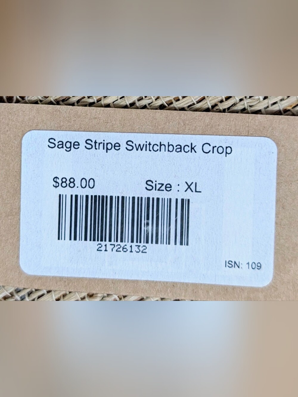 Albion Swim Sage Stripe Switchback Crop Top NWT - Picture 8 of 8